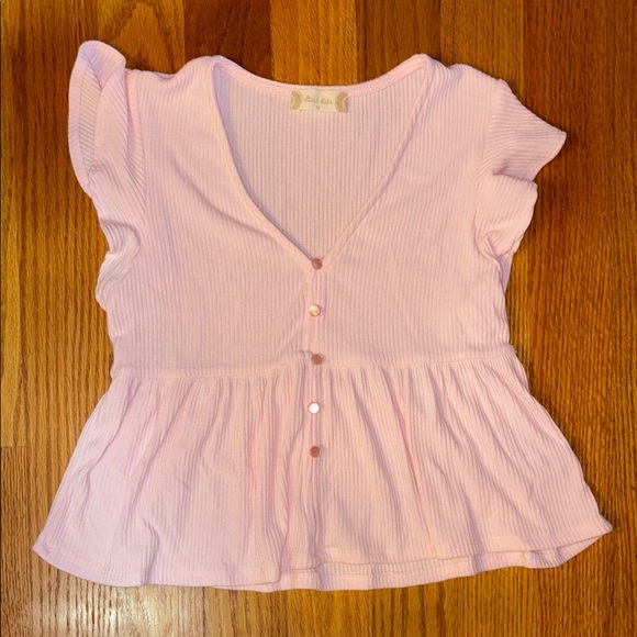 Altar'd State Tops - Altar'd State Light Pink Ruffled Blouse
